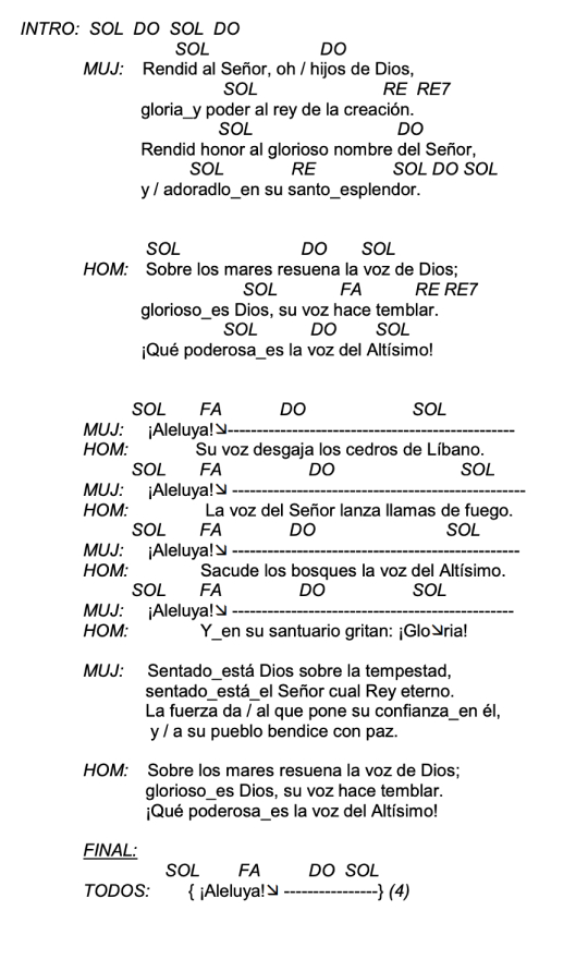 Letra de La Voz Del Señor con acordes