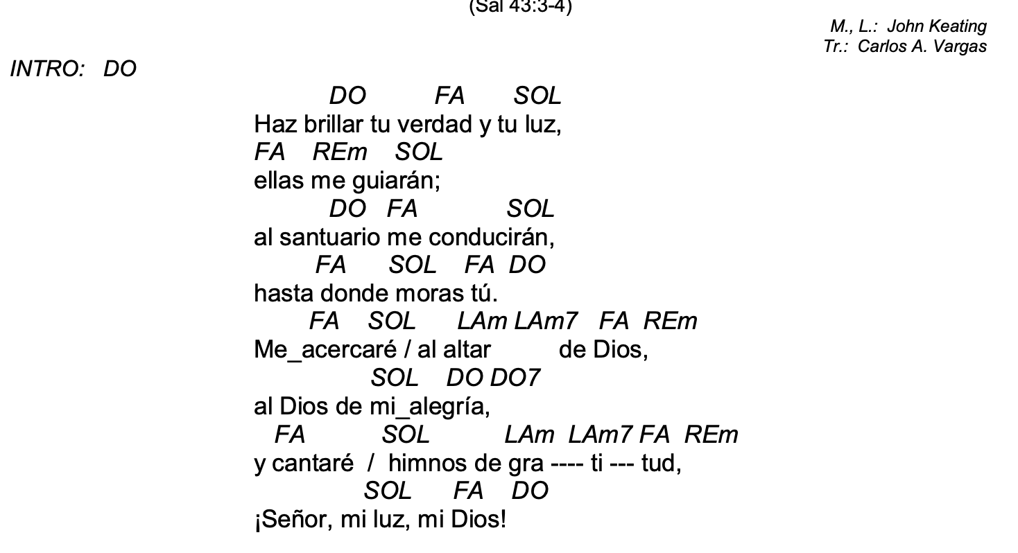 Letra de Haz Brillar Tu Verdad Y Tu Luz con acordes