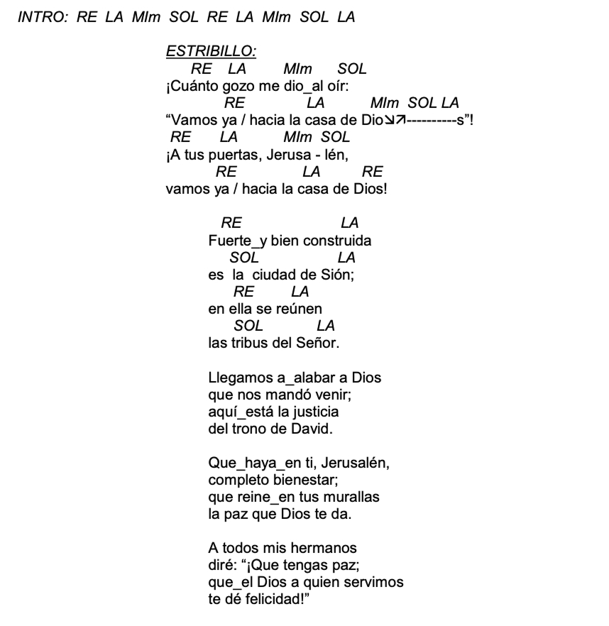 Letra de Hacia La Casa De Dios con acordes