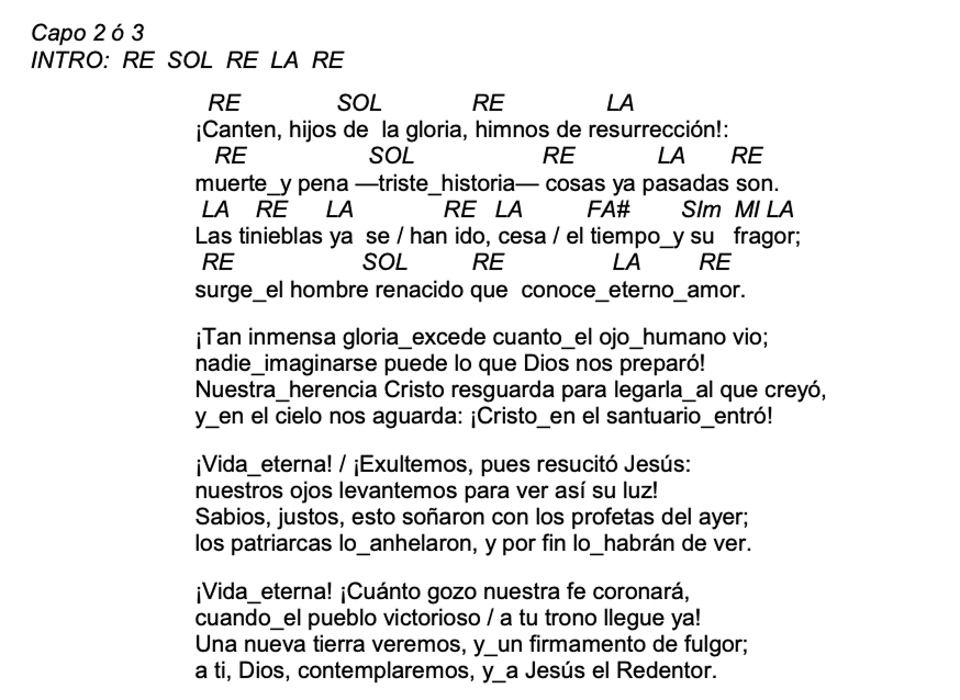 Letra de Canten, Hijos De La Gloria con acordes