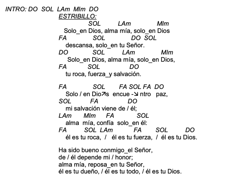 Letra de Solo En Dios con acordes
