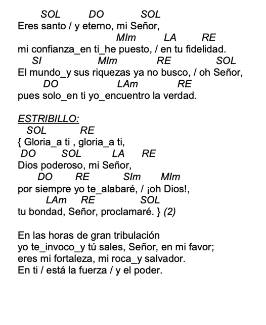 Letra de Gloria A Ti con acordes