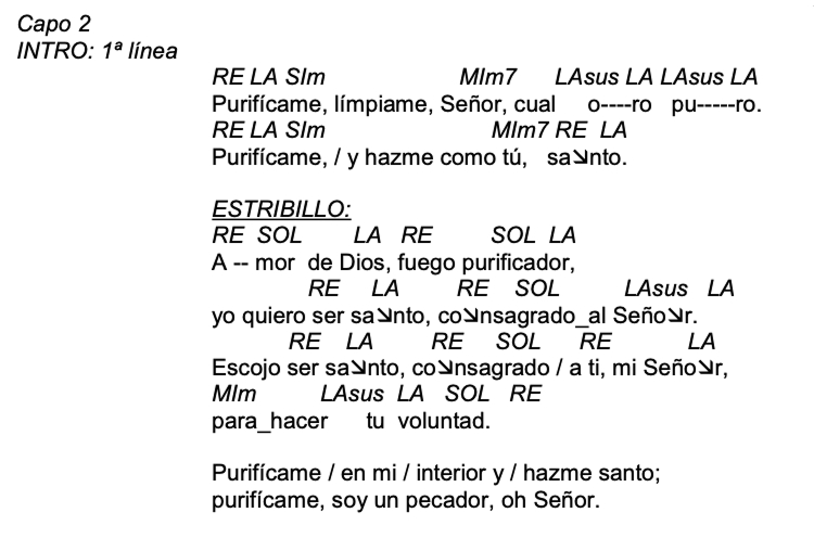 Letra de Fuego Purificador con acordes