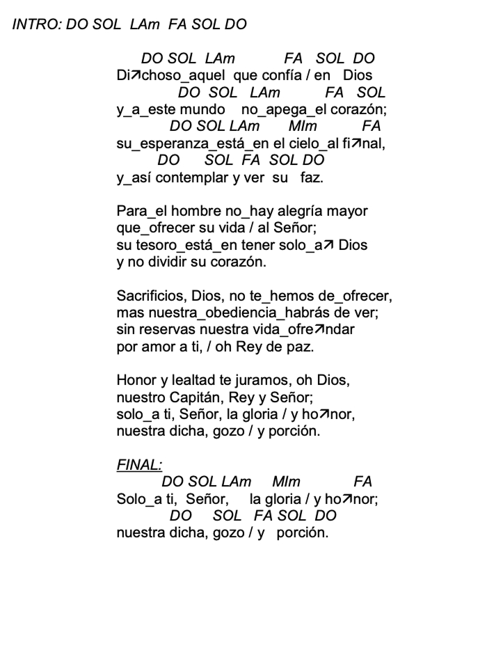 Letra de Dichoso Aquel Que Confia En Dios con acordes