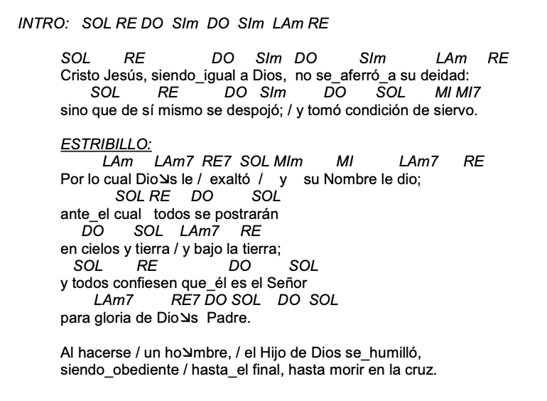 Letra de Cristo Jesus, Siendo Igual A Dios con acordes