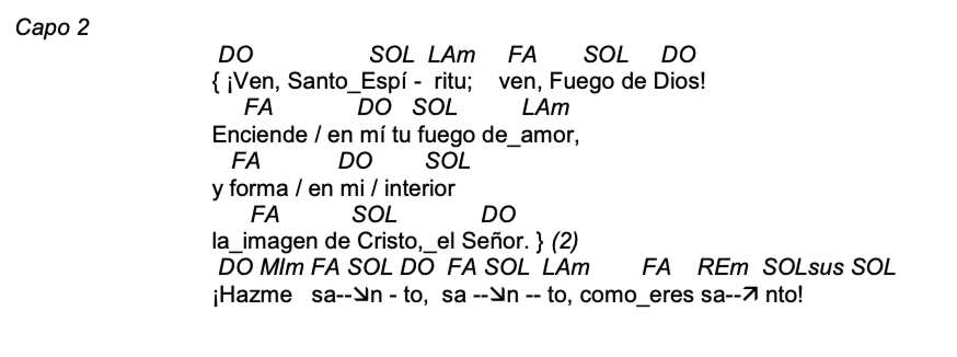 Letra de Ven Santo Espiritu! con acordes