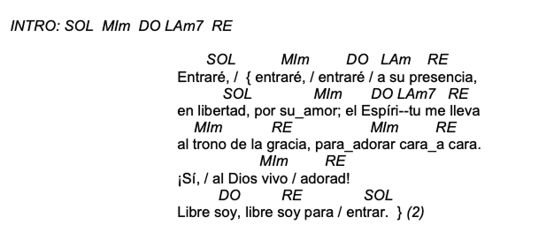 Letra de Entraré con acordes