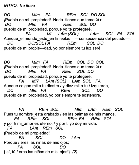 Letra de Pueblo De Mi Propiedad con acordes