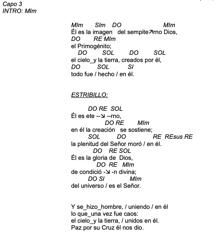 Letra de El Es Eterno con acordes