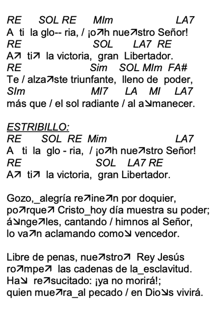 Letra de A Ti La Gloria con acordes
