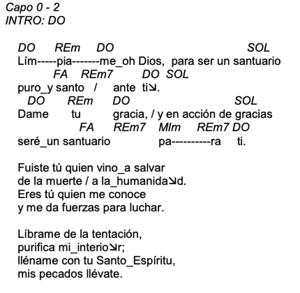 Letra de Santuario con acordes