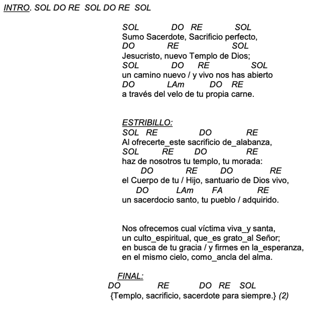 Letra de Sumo Sacerdote con acordes